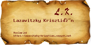 Lazavitzky Krisztián névjegykártya